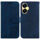 For Realme C55 Little Tiger Embossed Leather Phone Case(Dark Blue) - 1