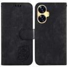 For Realme C55 Little Tiger Embossed Leather Phone Case(Black) - 1