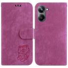 For Realme 10 Pro 5G Little Tiger Embossed Leather Phone Case(Rose Red) - 1