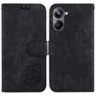 For Realme 10 Pro 5G Little Tiger Embossed Leather Phone Case(Black) - 1