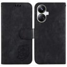 For Realme 10 Pro+ Little Tiger Embossed Leather Phone Case(Black) - 1