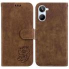 For Realme 10 4G Little Tiger Embossed Leather Phone Case(Brown) - 1