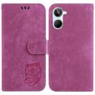 For Realme 10 4G Little Tiger Embossed Leather Phone Case(Rose Red) - 1