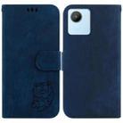 For Realme C30 / C30s / Narzo 50i Little Tiger Embossed Leather Phone Case(Dark Blue) - 1