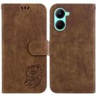 For Realme C33 Little Tiger Embossed Leather Phone Case(Brown) - 1