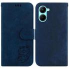 For Realme C33 Little Tiger Embossed Leather Phone Case(Dark Blue) - 1