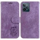For Realme C31 Little Tiger Embossed Leather Phone Case(Purple) - 1