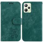 For Realme C35 Little Tiger Embossed Leather Phone Case(Green) - 1