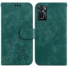 For Realme 9i / OPPO A76 4G / A36 Little Tiger Embossed Leather Phone Case(Green) - 1