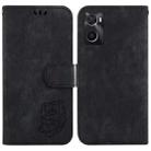 For Realme 9i / OPPO A76 4G / A36 Little Tiger Embossed Leather Phone Case(Black) - 1