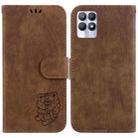 For Realme 8i Little Tiger Embossed Leather Phone Case(Brown) - 1