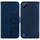 For Realme C20 / C11 2021 Little Tiger Embossed Leather Phone Case(Dark Blue) - 1