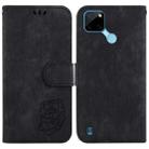 For Realme C21Y Little Tiger Embossed Leather Phone Case(Black) - 1