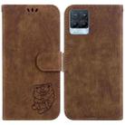 For Realme 8 / 8 Pro Little Tiger Embossed Leather Phone Case(Brown) - 1