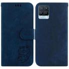 For Realme 8 / 8 Pro Little Tiger Embossed Leather Phone Case(Dark Blue) - 1