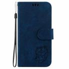For Realme 8 5G Global / V13 5G Little Tiger Embossed Leather Phone Case(Dark Blue) - 2