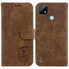 For Realme C21 Little Tiger Embossed Leather Phone Case(Brown) - 1