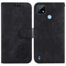 For Realme C21 Little Tiger Embossed Leather Phone Case(Black) - 1