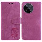 For Realme 11 4G Global Little Tiger Embossed Leather Phone Case(Rose Red) - 1