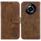 For Realme 11 5G/Narzo 60 India Version Little Tiger Embossed Leather Phone Case(Brown) - 1