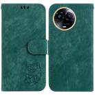 For Realme 11 5G Global Little Tiger Embossed Leather Phone Case(Green) - 1