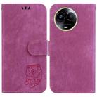 For Realme 11 5G Global Little Tiger Embossed Leather Phone Case(Rose Red) - 1