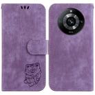 For Realme 11 Pro / 11 Pro+ / Narzo 60 Pro Little Tiger Embossed Leather Phone Case(Purple) - 1