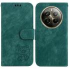 For Realme 12 Pro+ Global Little Tiger Embossed Leather Phone Case(Green) - 1