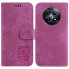 For Realme 12 5G Little Tiger Embossed Leather Phone Case(Rose Red) - 1