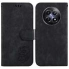 For Realme 12 5G Little Tiger Embossed Leather Phone Case(Black) - 1