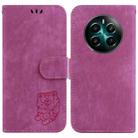 For Realme 12+ Little Tiger Embossed Leather Phone Case(Rose Red) - 1