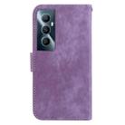 For Realme C65 4G Little Tiger Embossed Leather Phone Case(Purple) - 3