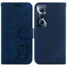 For Realme C65 4G Little Tiger Embossed Leather Phone Case(Dark Blue) - 1