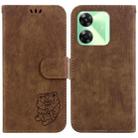 For Realme C61 / C63 / Note 60 Little Tiger Embossed Leather Phone Case(Brown) - 1