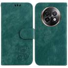 For Realme 13+ Global Little Tiger Embossed Leather Phone Case(Green) - 1