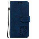 For Realme 13+ Global Little Tiger Embossed Leather Phone Case(Dark Blue) - 3