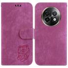 For Realme 13+ Global Little Tiger Embossed Leather Phone Case(Rose Red) - 1