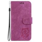 For Realme 13+ Global Little Tiger Embossed Leather Phone Case(Rose Red) - 3