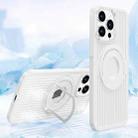 For iPhone 15 Pro Cooling MagSafe Magnetic Ring Holder Phone Case(White) - 1