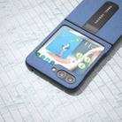 For Samsung Galaxy Z Flip5 ABEEL Genuine Leather + PC Litchi Texture Phone Case with Holder(Blue) - 4