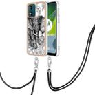 For Motorola Moto E13 Electroplating Dual-side IMD Phone Case with Lanyard(Totem Elephant) - 1