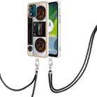 For Motorola Moto E13 Electroplating Dual-side IMD Phone Case with Lanyard(Retro Radio) - 1