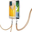 For Motorola Moto E13 Electroplating Dual-side IMD Phone Case with Lanyard(Draft Beer) - 1