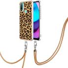 For Motorola Moto E20 / E30 / E40 Electroplating Dual-side IMD Phone Case with Lanyard(Leopard Print) - 1