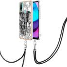 For Motorola Moto E20 / E30 / E40 Electroplating Dual-side IMD Phone Case with Lanyard(Totem Elephant) - 1