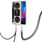 For Motorola Moto G Play 2023 Electroplating Dual-side IMD Phone Case with Lanyard(Retro Radio) - 1