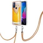 For Motorola Moto G Play 2023 Electroplating Dual-side IMD Phone Case with Lanyard(Draft Beer) - 1