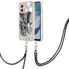 For Motorola Moto G53 / G13 / G23 Electroplating Dual-side IMD Phone Case with Lanyard(Totem Elephant) - 1