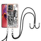 For Motorola Moto G84 Electroplating Dual-side IMD Phone Case with Lanyard(Totem Elephant) - 1