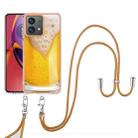 For Motorola Moto G84 Electroplating Dual-side IMD Phone Case with Lanyard(Draft Beer) - 1